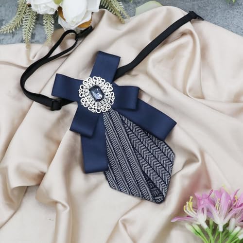Image of Womens Bow Tie Adjustable Rhinestone Bowtie for Women Ladies Girls Pre-tied Womens Tie for Shirt Suit Uniform