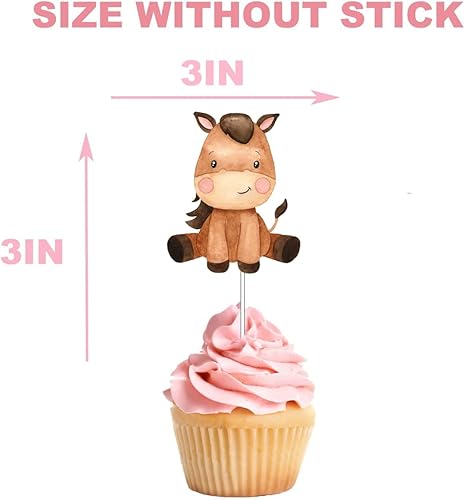 Miniatura 5 de Decoración para cupcakes de animales de granja, 10 piezas de decoración de pastel de granero con vaca, caballo, cerdo, oveja, pollo y tractor para