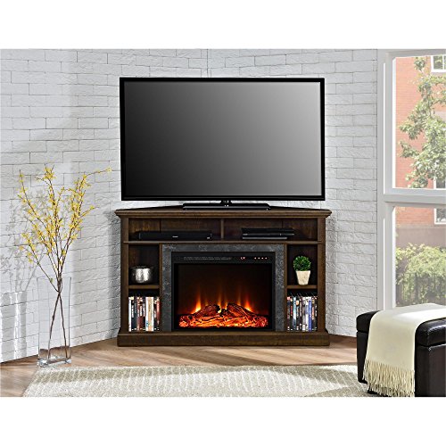 Ameriwood Home Overland Electric Corner Fireplace For Tvs Up To 50" Wide, Espresso #TOP4