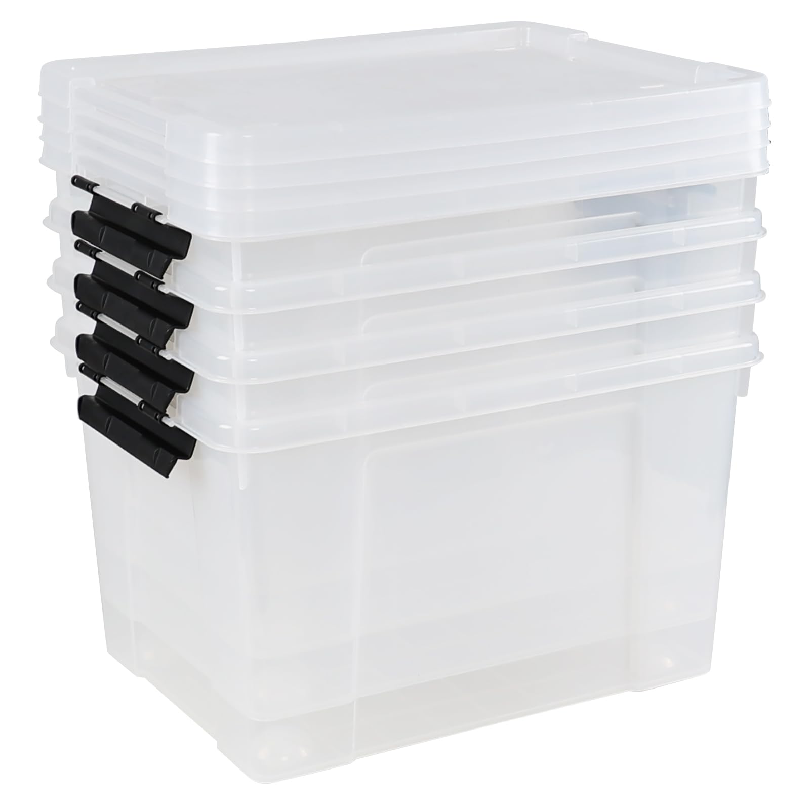 Amazon.com - Knifefish 34 L Clear Plastic Storage Bins Box with