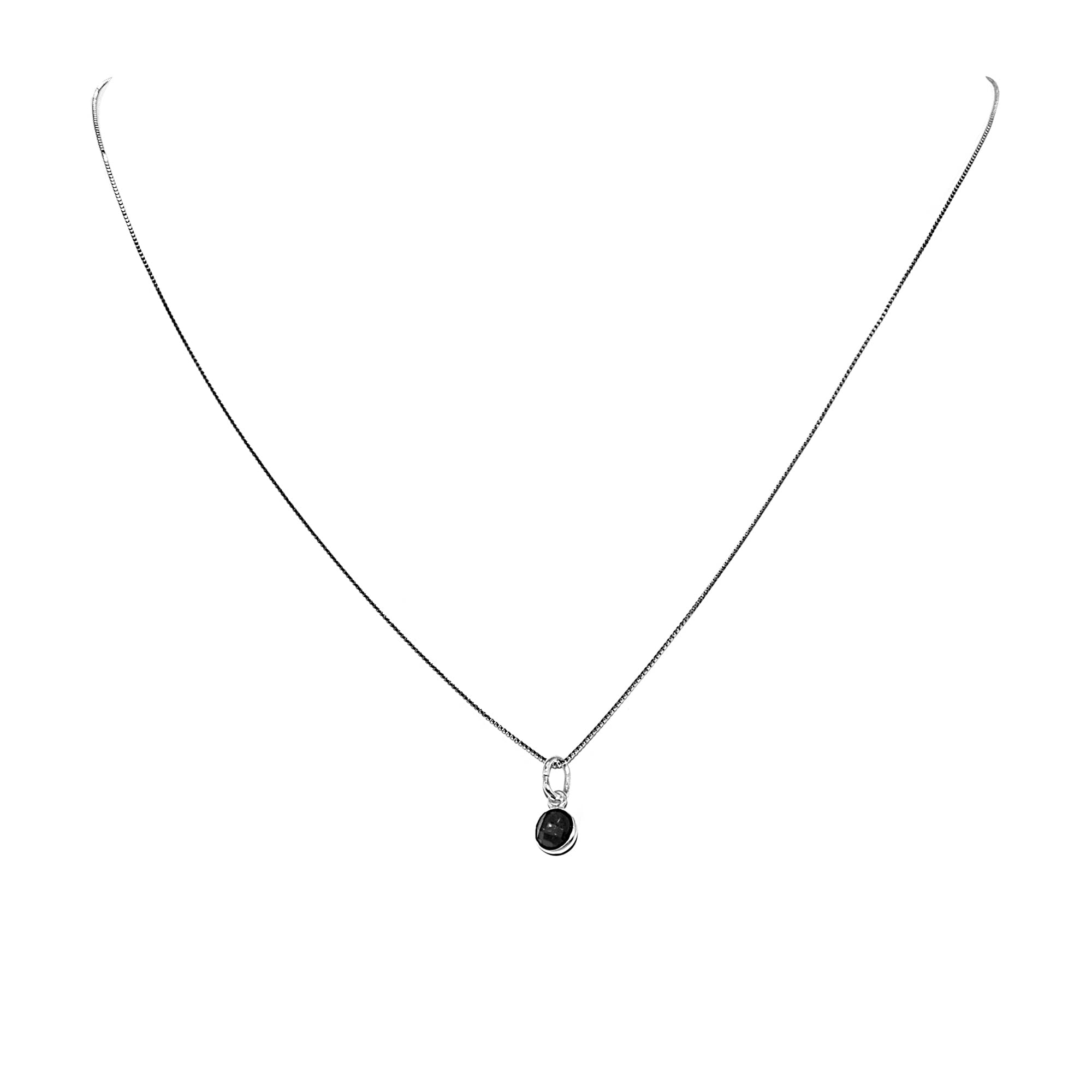 Venezianer Kette Halskette 0,6 mm dünn mit Anhänger Spinell 925 Sterling Silber Damen Halskette