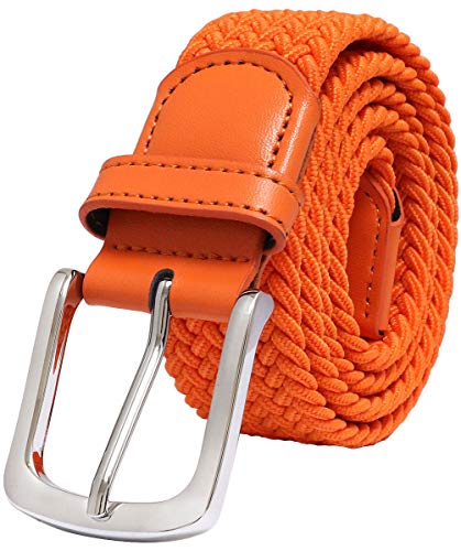 Falari Men Women Multicolored Elastic Stretch Braided Belt Canvas Fabric Woven No Holes Belt