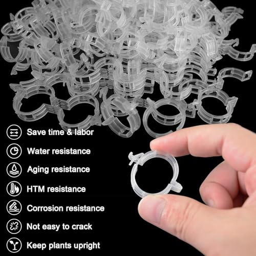 Image of Plant Support Clip | plant climbing wall clips | creeper wall holder | money plant clips for wall support | clips for plants support on wall (Pack of 50 Pcs, Plastic)