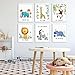 Baby Nursery Decor,Nursery Wall Decor for Baby Room,Jungle Safari Animal Unframed Wall Art -Set of 6 Posters 8x10,Lion, Giraffe, Zebra, Hippo with Inspirational Quotes for Boy Girl Toddler Kids