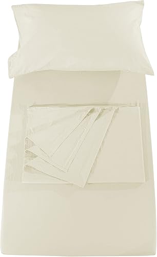 Miniatura 6 de PLAIN PRINTED LINEN Juego de sábanas de 3 piezas, sábana bajera ajustable 100% algodón, sábana encimera y funda de almohada sobre para niños, juego