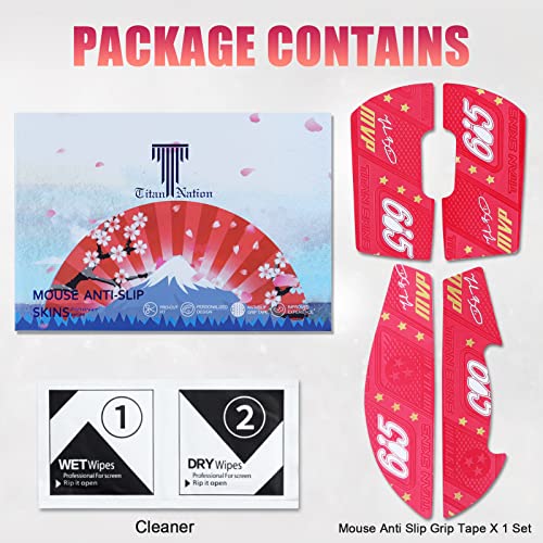 Hyekit Mouse Grip Tape For Logitech G Pro X Superlight Anti-Slip Grip Tape For Mouse - Sweat Resistant - Easy To Use Self-Adhesive Design - Pre-Cut - Professional Mice Upgrade Kit(Red Mvp) #TOP3