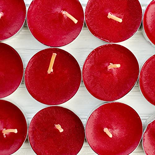 Image of Paraffin Wax Candles Smokeless & Long Lasting Perfect for Decoration of Diwali, Christmas, Dinner, Wedding Parties, Church, Spa, Restaurant(Red, Set of 200 - Burn Time 4 Hr)
