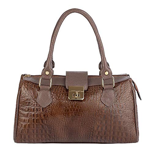 Bolsa de mão em couro Bethy - Chocolate