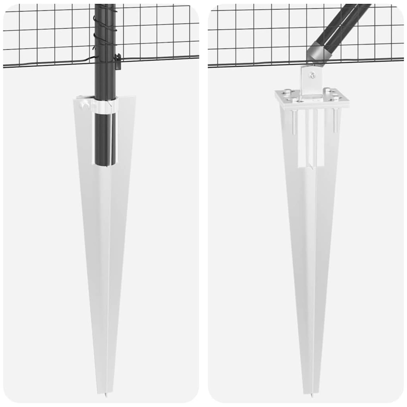 Słupki ogrodzeniowe szare – stal malowana proszkowo, 1000 x 3,2 x 150 cm, 14 sztuk, odporne na warunki atmosferyczne i korozję, do ogrodu i na taras