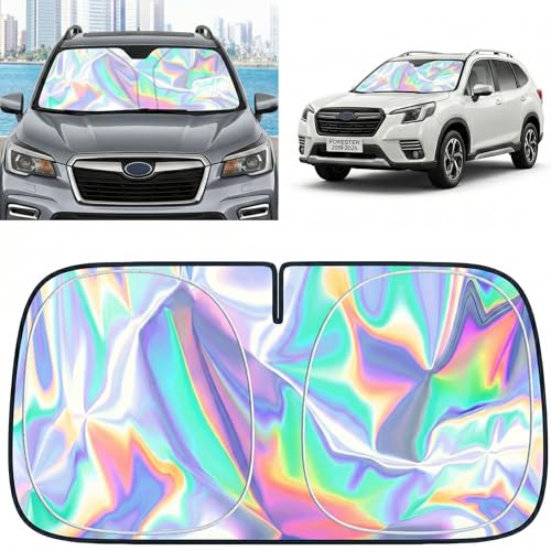 for Subaru Forester 2019-2026 Windshield Sun Shade - Foldable Windshield Cover Sun Shade for Forester Accessories Protect Car from Sun Rays Overlapping UV Reflective Window Sunshade