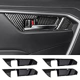 yboueo for RAV4 Inner Door Handle Bowl Cover Compatible with Toyota RAV4 Accessories 2023 2022 2021 2020 2019 ABS Carbon Fiber Interior Protective Inner Door Handle Bowl Frame Cover 4pcs