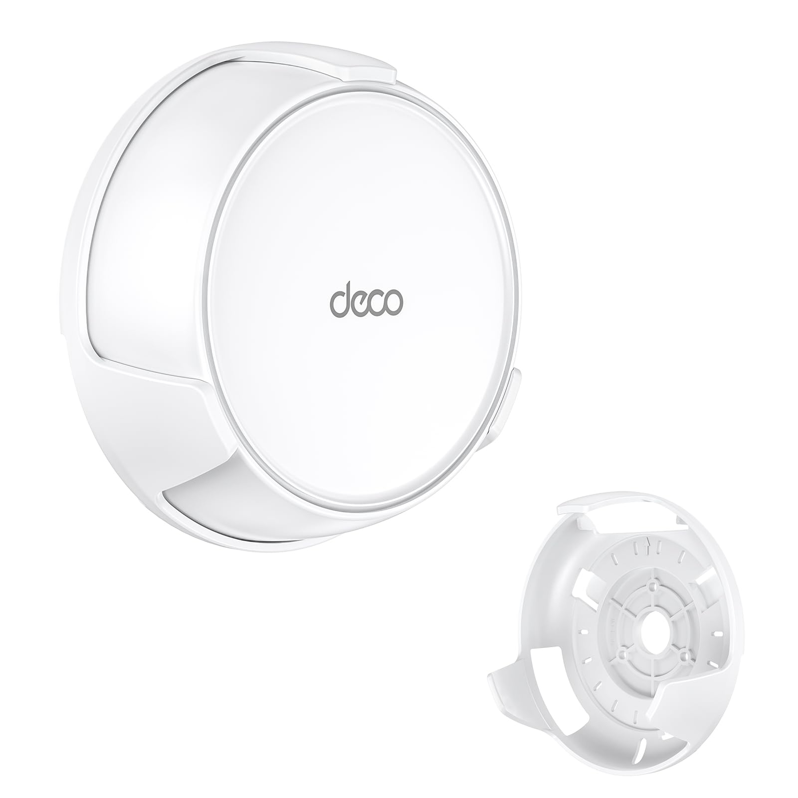 Wandhalterung für Deco BE23/ BE25/ BE3600/ BE5000/ WB7200/ WB10800/ WB14400 Mesh WiFi 7 System, Platzsparende Halterung mit verstecktem Kabelmanagement, Sicheres und stilvolles Design (Weiß, 2 Stück)