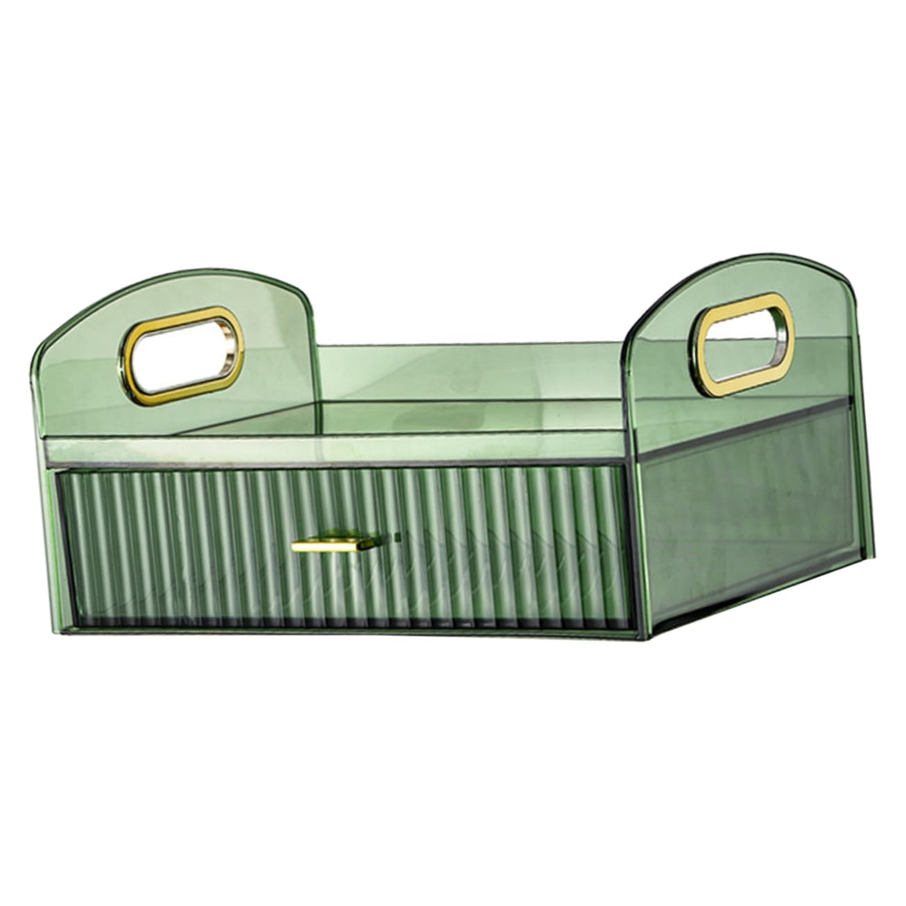 Boîte de Rangement Maquillage Verte PET Tiroir Grosse Capacité