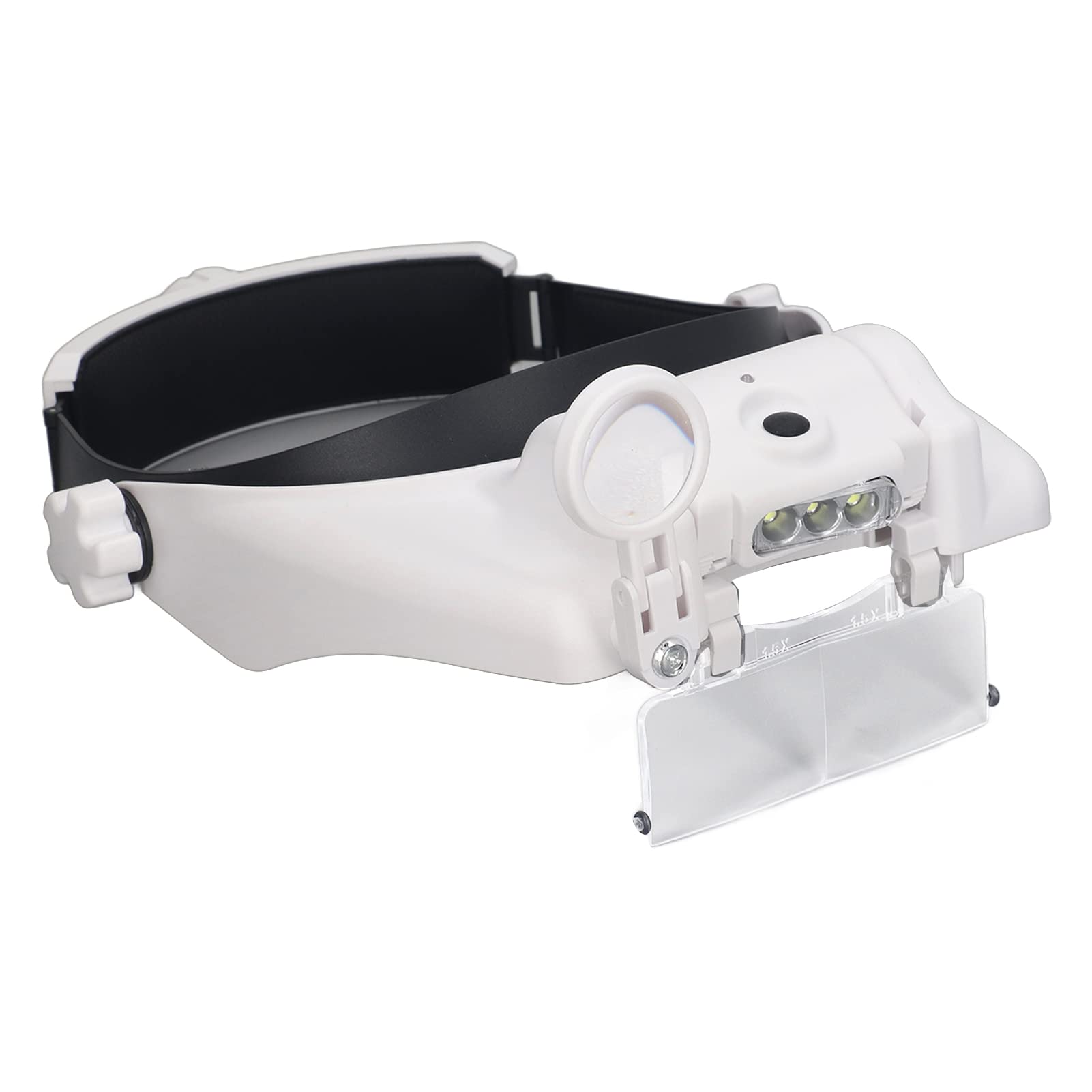 Loupe Frontale à LED avec 3 Lumières LED Loupe à Bandeau Mains Libres Rechargeable 2.0X 、 2.5X 、 3.0X 、 3.5X