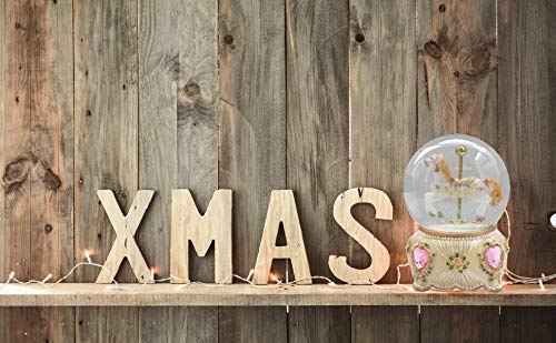 Lightahead Christmas Musical Carousel Horse 100MM Snow Globe Water Ball in Polyresin (Brown)