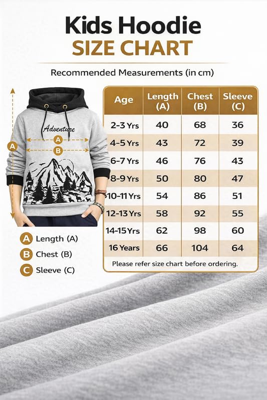 Image of Kids Boys & Girls Cotton Hooded Neck Full Sleeves Printed T-Shirt|Trendy Adventure Edition T Shirts for Kids