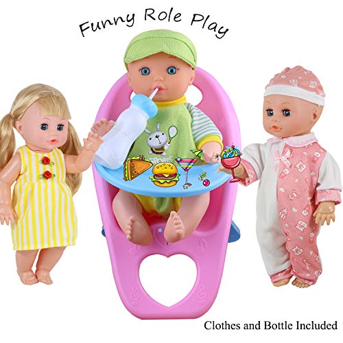Young Buds Set Of 5 For 12-13-14 Inch Newborn Reborn Alive Doll Baby Doll Clothes Dress Costumes Gown Outfits With Feeding Bottle Birthday Xmas Present Wrap #TOP4