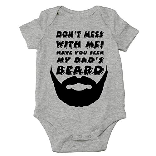 CBTwear Don't Mess With Me My Dad's Beard - Baby Clothes - Funny Newborn Bodysuit Outfits for Boys and Girls (Newborn, Heather Grey)