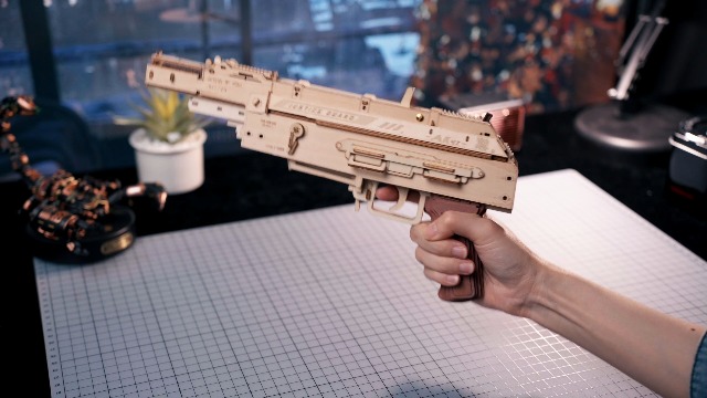 ROKR 3D Puzzles for Adults, Wooden 3D Puzzle AK47 Model Rubber