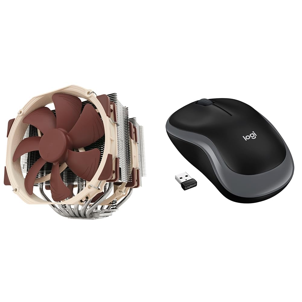 Noctua NH-D15, Premium CPU Kühler mit 2x NF-A15 PWM 140mm Lüftern (Braun) & Logitech M185 Kabellose Maus, 2,4 GHz mit USB-Nano-Empfänger