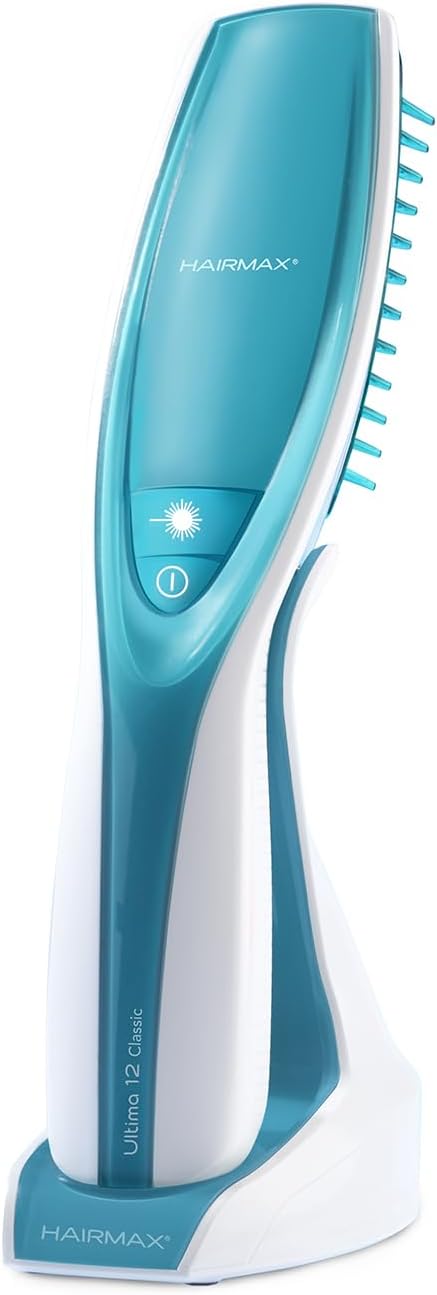 Hairmax Ultima 12 Classic LaserComb- (FDA Cleared) Laser Hair Regrowth Treatment Device for Men & Women - Reverses Thinning Hair Loss - Red Light Therapy to Stimulate Hair Growth - Cordless Design