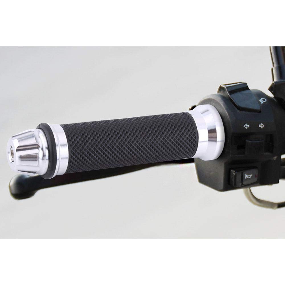 Keenso Manopole Manubrio Moto 7/8 ", manopole Alluminio CNC in Gomma, manubri Antiscivolo universali manopole Manubrio in Gel di Gomma per Manubrio Bici Bici