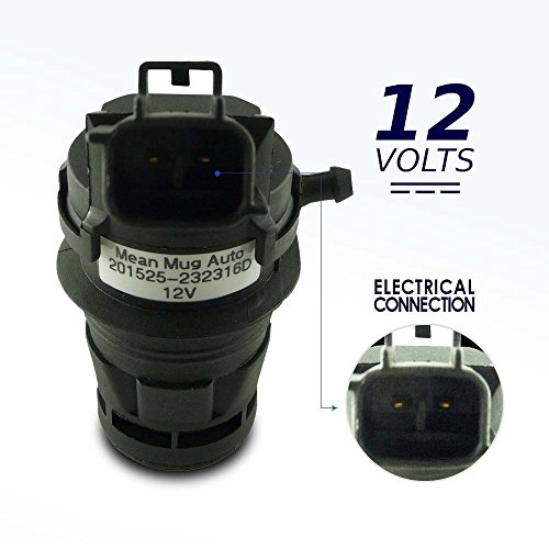 Mean Mug Auto 201525-232316D Windshield Washer Pump W/Grommet - Compatible With Toyota, Lexus, Scion, Mazda, Honda - Replaces Oem #: 85330-60190, 85330-Ae010, 85330-60180 #TOP2