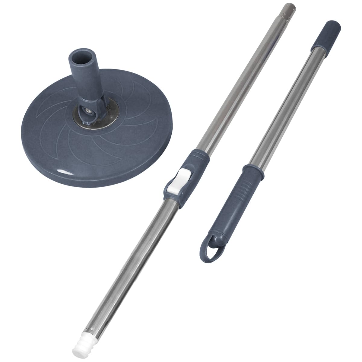 Primeway® Stainless Steel Telescopic Spin Mop Replacement Handle Stick Rod with Disc Plate | 124cm | Grey