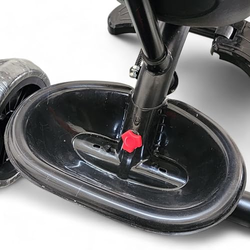 Image of MEKASHI T-002MW Plug N Play Kids Trike /Baby Tricycle with Parental Control, Storage Basket, Bell, Water Bottle w /Holder, Seat Belt, 12 to 48 Months, Load Upto 35Kg, Heavy Guage Steel Frame, Black