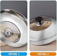 Vista 4 de YARNOW Tapas de sartén de acero inoxidable Cubierta de olla de metal Mango de tapa de olla de cocina grande para cocinar