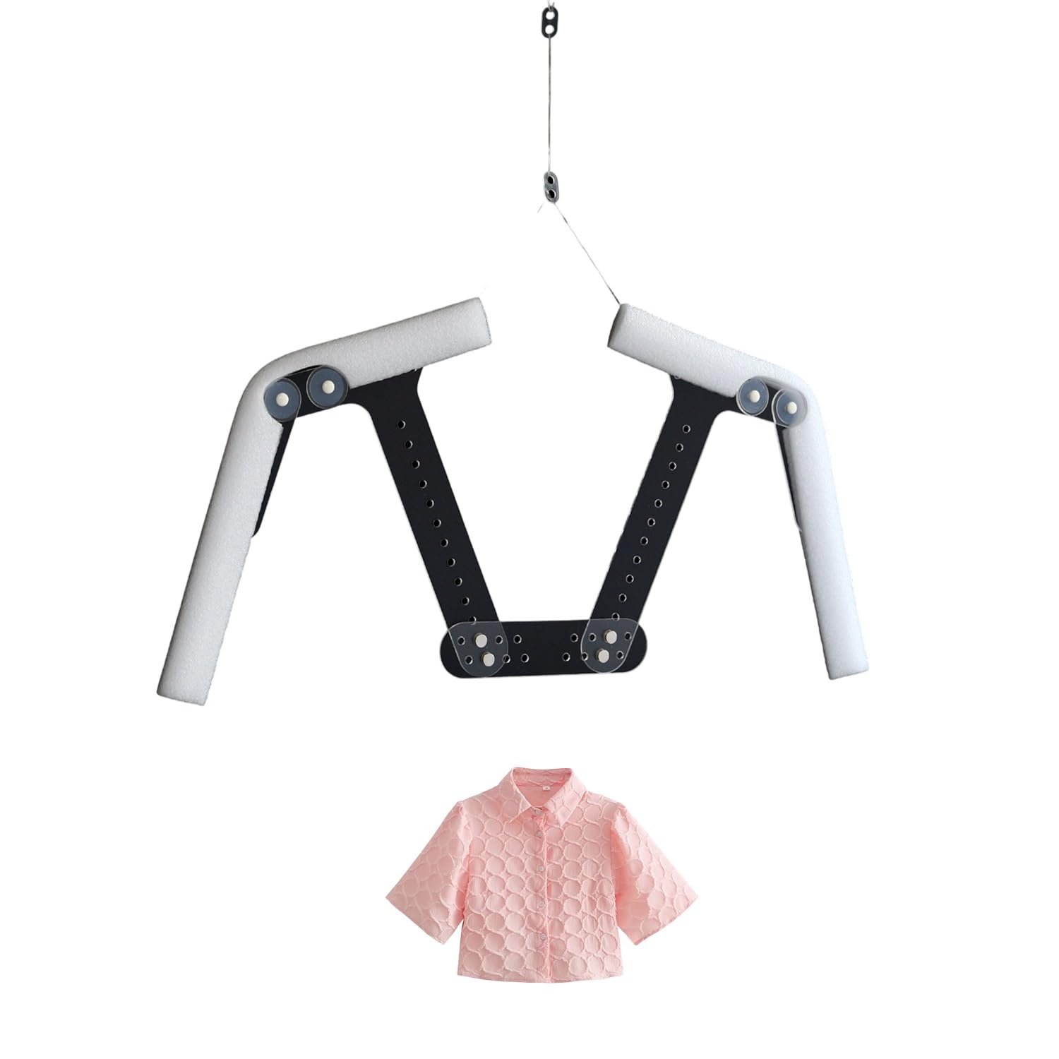 Adjustable Mannequin Form Invisible Hanger, Acrylic Hang Clothes Holder, Clothing Photography Wall Mount Hanger, for Retail, Boutique, Photography Shows Model Torso