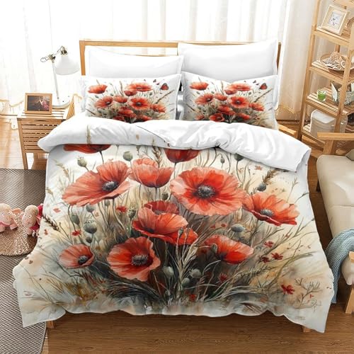 Housse de couette crabe rouge 3D en microfibre premium lit super king