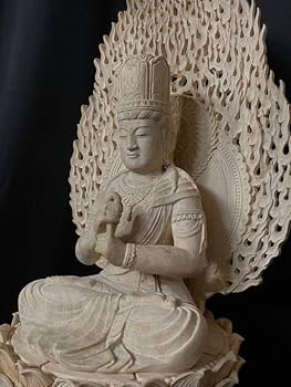 高62cm 井波彫刻 一刀彫り仏教工芸品香樟材木彫仏教大日如来座像