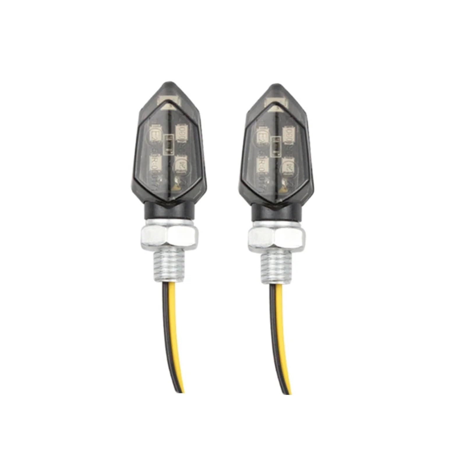 Indicatore Di Direzione Universale Per Motocicletta Sinistra Destra Indicatore Luminoso Luminoso Per Moto 12V 8mm Lampeggiante Ambra Lampada Di Guida Laterale(2pcs)