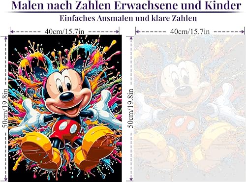 SOMHORN Malen Nach Zahlen Erwachsene DIY Paint by Numbers Cartoon Bild Faltenfreie Leinwand Acryl Pigment Home Deko Geburtstag Festival Geschenk (16x20inch)