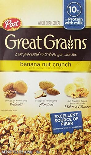 Post Great Grains Banana Nut Crunch Whole Grain Cereal 15.5 oz by Post Great Grains