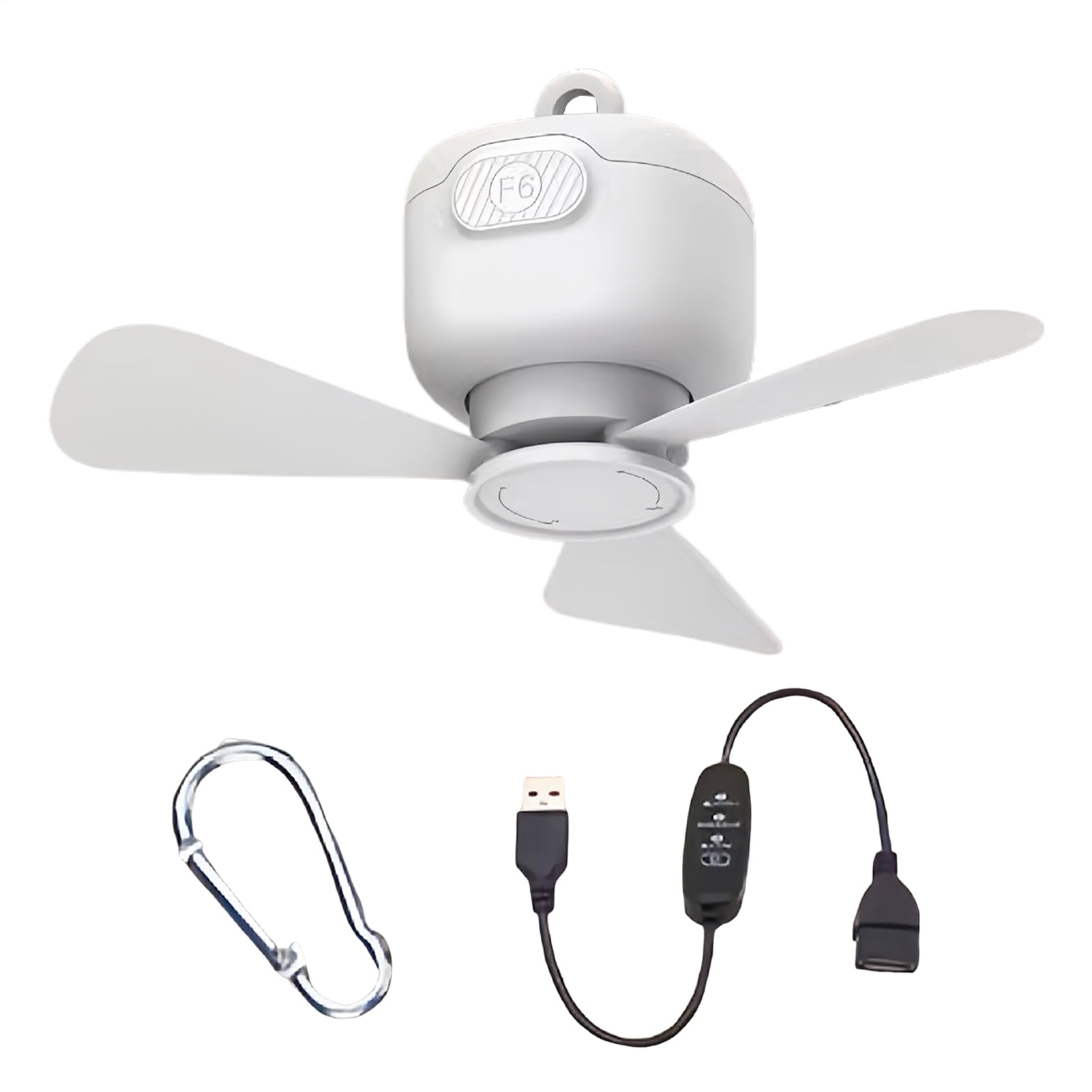 Ventilateur de plafond USB compact à 3 vitesses pour tente et camping