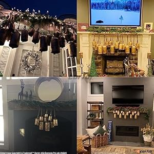 Shabby Chic Set of 3 Country Rustic Style Bells Handmade Metal Harmony Christmas Hanging Cow Bell Set on Jute Rope Small