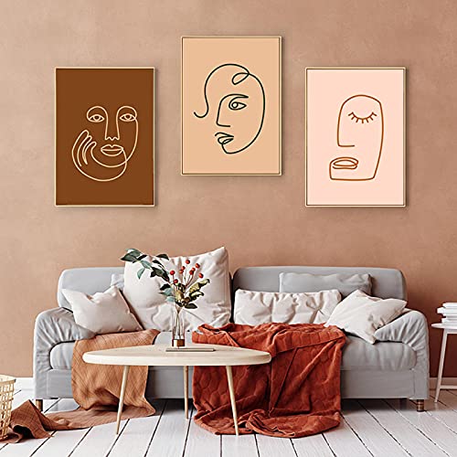 Mur photos abstrait figure ligne visage pour créer un cocon zen