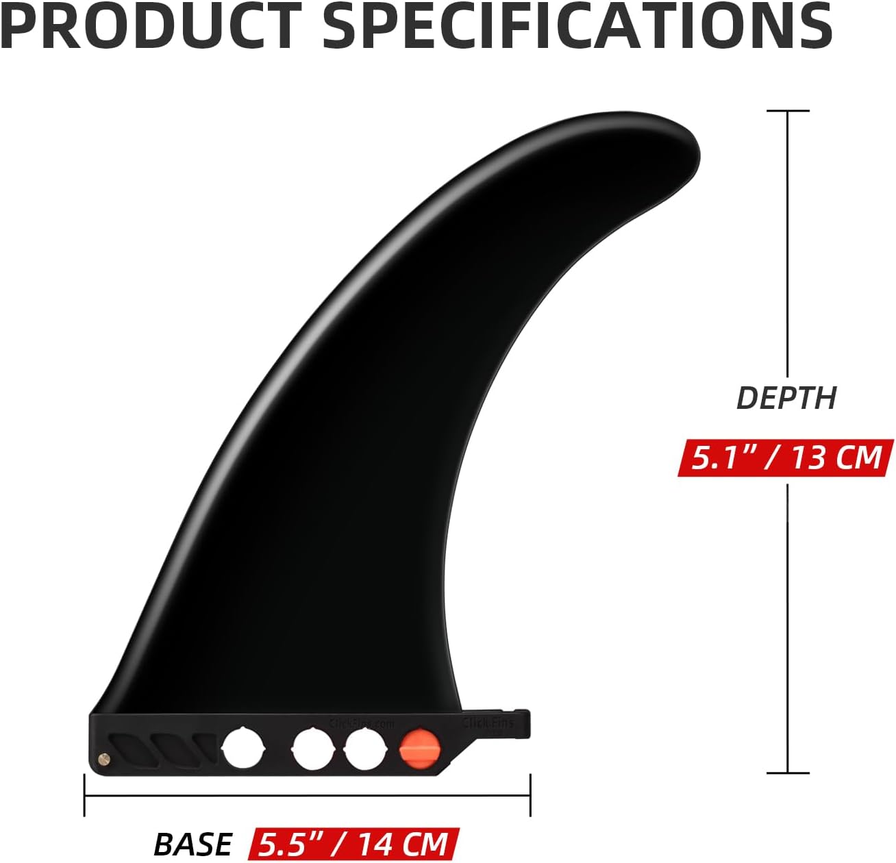 Diagram showing fin dimensions