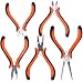 Expert 5-Piece Mini Pliers Set - Long Lasting Tool Set Cable Cutters Grip, Bend & Cut with Perfect Precision - Long Nose, Bent Nose, Diagonal Cutting, Round Head, Combination Pliers - by Nirford Tools