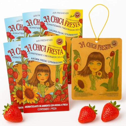 Image of 6 pack Strawberry La Chica Fresita air Fresheners Aromatizante Fresa