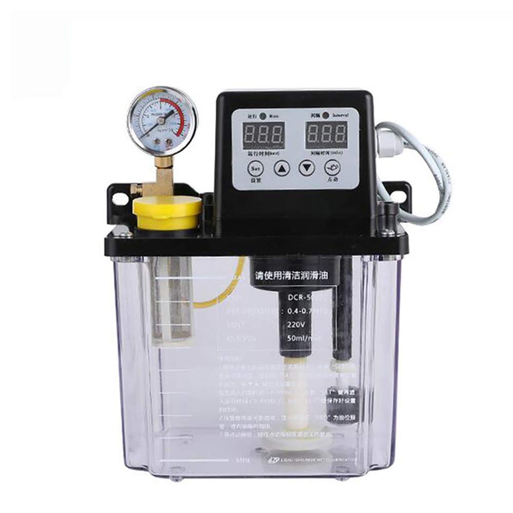 Bomba De Lubricación Automática De 220 V, Bomba De Aceite Electromagnética, Engrasador De Torno Con Pantalla Digital Dual (2L)