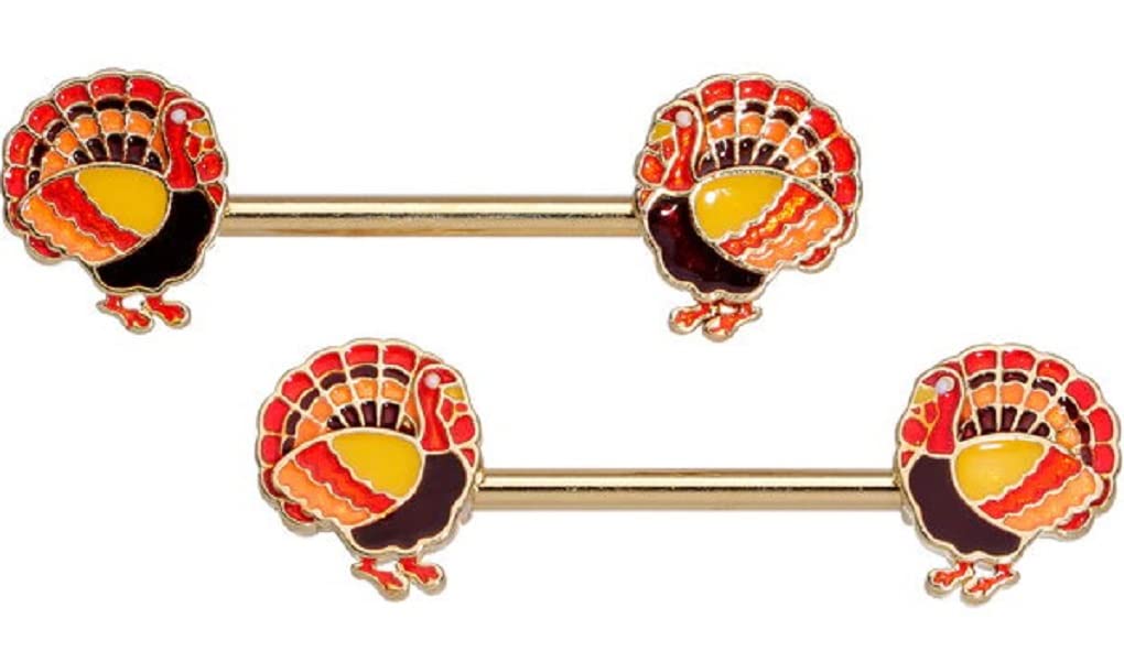 Body AccentzNipple rings 316L Stainless Steel Turkey Shield Bar