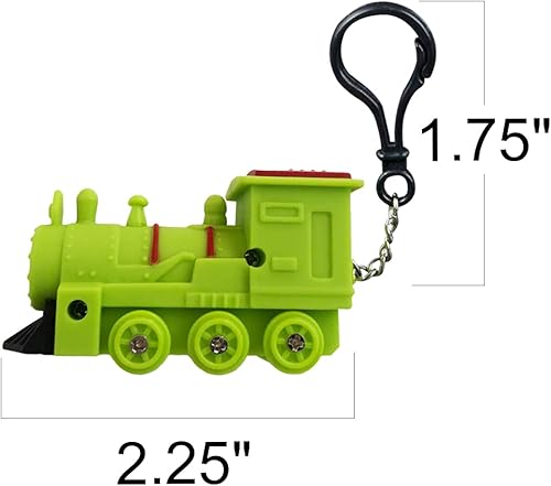 Miniatura 3 de ArtCreativity Clips de mochila de tren iluminados con LED y sonidos, juego de 3, accesorios divertidos para niños y adultos, suministros únicos de