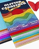 Glitter Cardstock 42 Sheets, 8.5” x 11” Cardstock Paper - 20 Assorted Colors, 250 GSM Card stock Glitter Paper Sparkly Paper for DIY Crafts, Cricut, Scrapbooking, Card Making