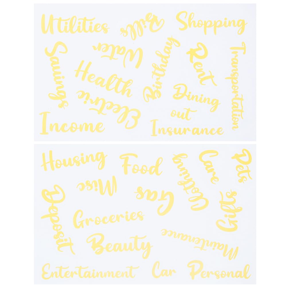GORGECRAFT 116Pcs Budgeting Labels Stickers Cash Envelope Decals A6 Budget Binder Labels Gold Words Money Organizer Letter Stickers for Finance Planner Budget Saving Sinking Funds Daily Expenses