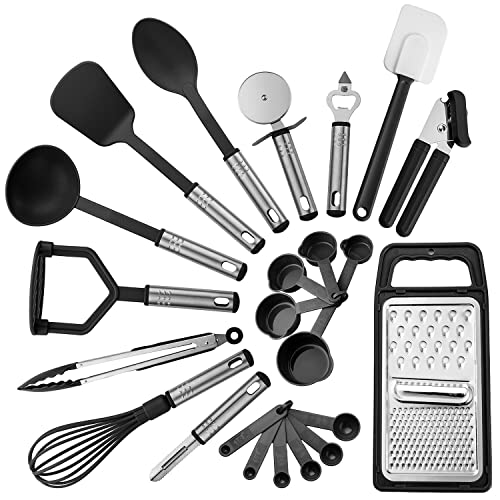 Cooking Utensils Set 23 Piece Stainless Steel Heat Resistant Nylon Kitchen Tool