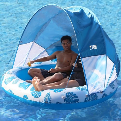 Badeinsel für zwei Personen mit Sonnendach