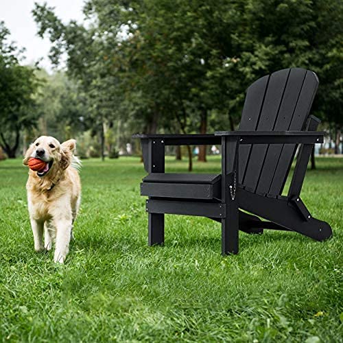 Image of RS Enterprises Chair Patio Chairs Lawn Chair Outdoor Chairs Painted Adirondack Chair Weather Resistant- Wooden (3, Black)